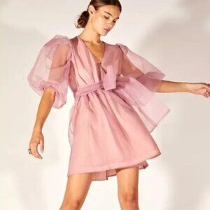 NWT Cynthia Rowley IRENE ORGANZA WRAP DRESS M/L NEW